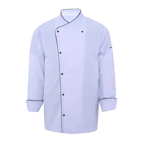 Likralı Premium Aşçı Ceketi Beyaz - Siyah