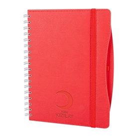 İVEDİK KIRMIZI SPİRALLİ TARİHLİ AJANDA (17X24 CM)