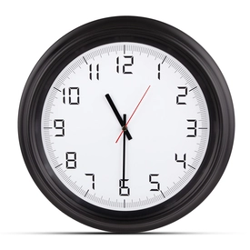 ATLAS SİYAH PLASTİK KASA DUVAR SAATİ (380MM)