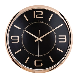 HELLEN404 SİYAH-BAKIR METALİZE ÇERÇEVE DUVAR SAATİ (420MM)