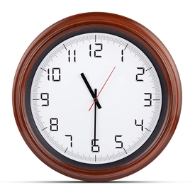 ATLAS AHŞAP-BEYAZ PLASTİK KASA DUVAR SAATİ (380MM)