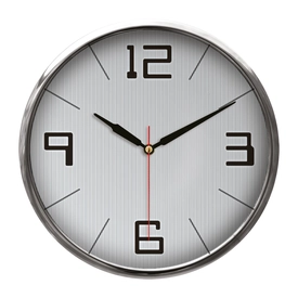 THOR707 GÜMÜŞ METAL ÇERÇEVE DUVAR SAATİ (320MM)