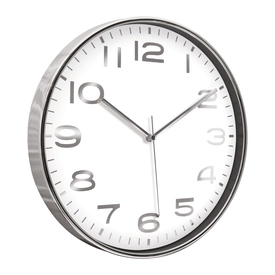 HADES406 BEYAZ-GÜMÜŞ METALİZE ÇERÇEVE DUVAR SAATİ(380 MM)