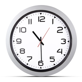 HERA GÜMÜŞ PLASTİK KASA DUVAR SAATİ (350MM)