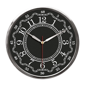 THOR707 SİYAH-GÜMÜŞ METAL ÇERÇEVE DUVAR SAATİ (320MM)