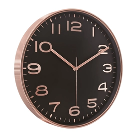 HADES406 SİYAH-BAKIR METALİZE ÇERÇEVE DUVAR SAATİ(380 MM)