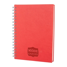 ALTINDAĞ KIRMIZI KARELİ SPİRALLİ TARİHSİZ DEFTER (17X24 CM)