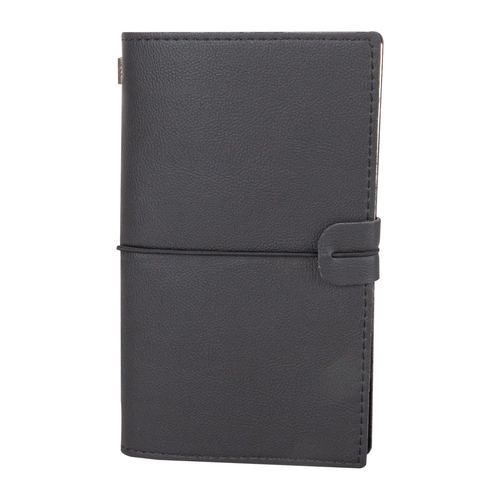 KUĞULU SİYAH TARİHSİZ DEFTER (11,5X20 CM)