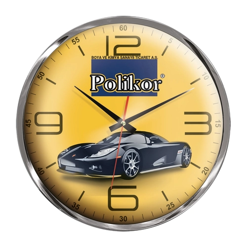 HEKTOR607 KROM METAL DUVAR SAATİ (350 MM)