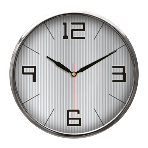 THOR707 GÜMÜŞ METAL ÇERÇEVE DUVAR SAATİ (320MM)