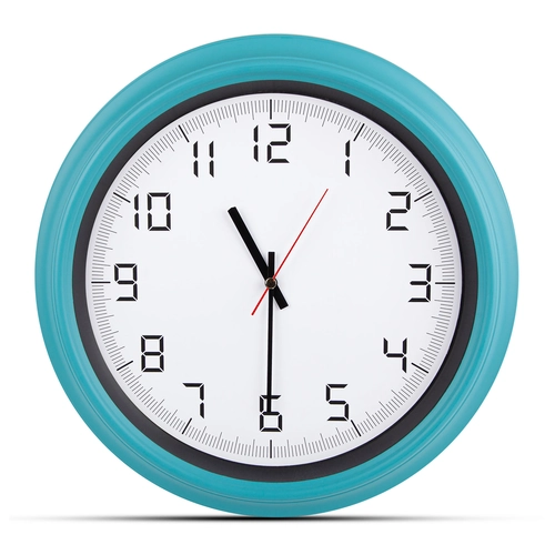 ATLAS TURKUAZ PLASTİK KASA DUVAR SAATİ (380MM)