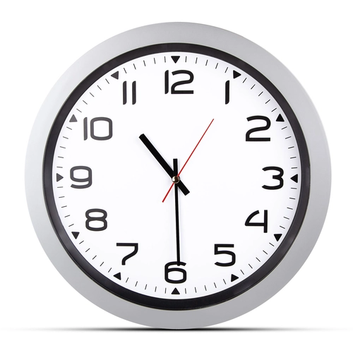 HERA GÜMÜŞ PLASTİK KASA DUVAR SAATİ (350MM)