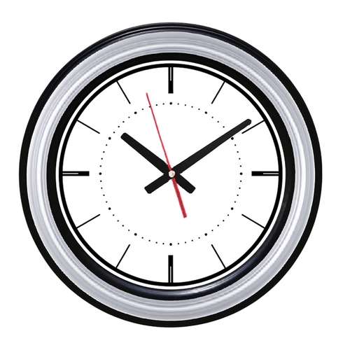 SEDNA526 SİYAH-GÜMÜŞ BRİSTOL KADRAN DUVAR SAATİ (480 MM)